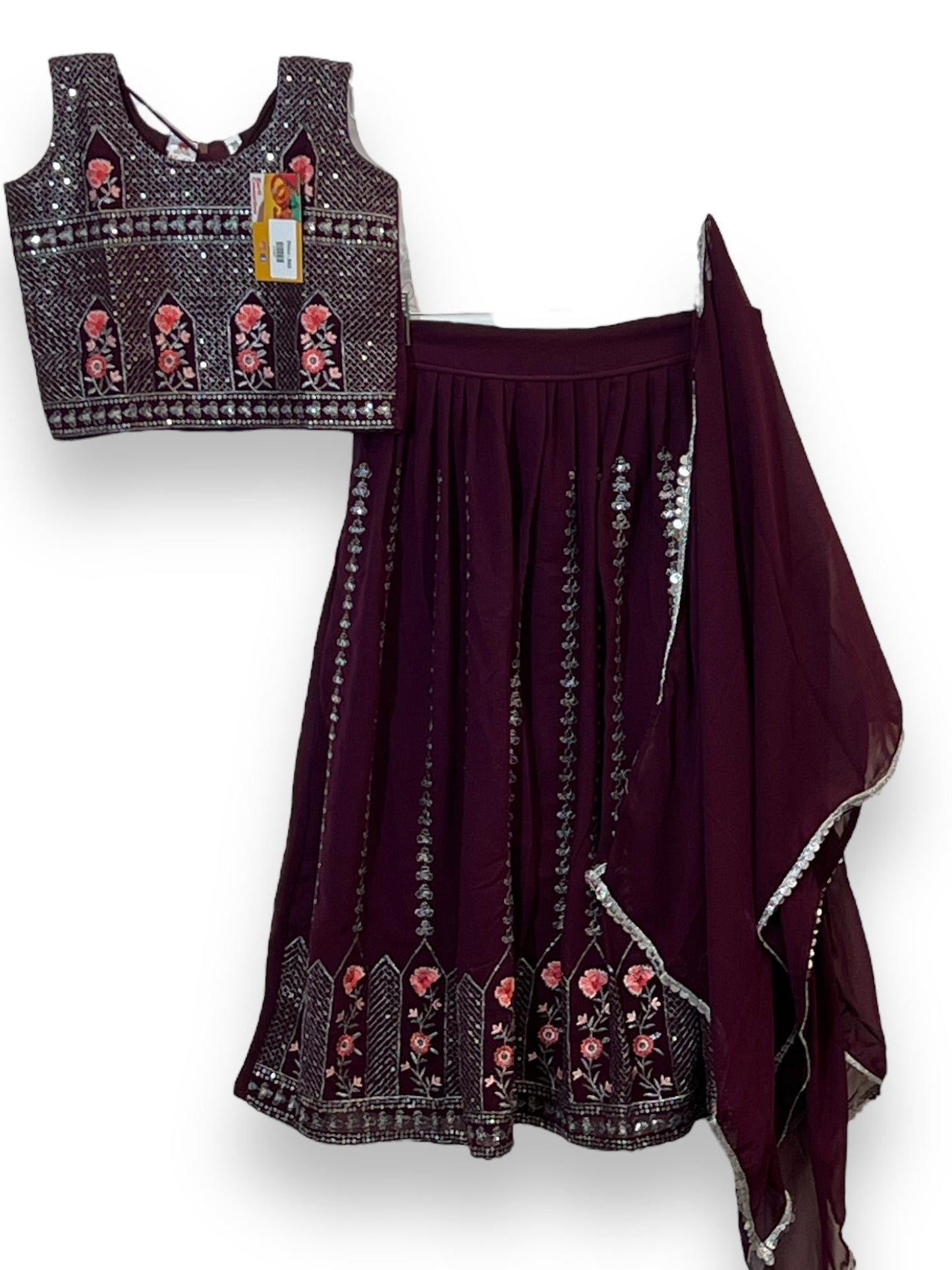 Chiffon lehenga Choli set for kids/ girls
