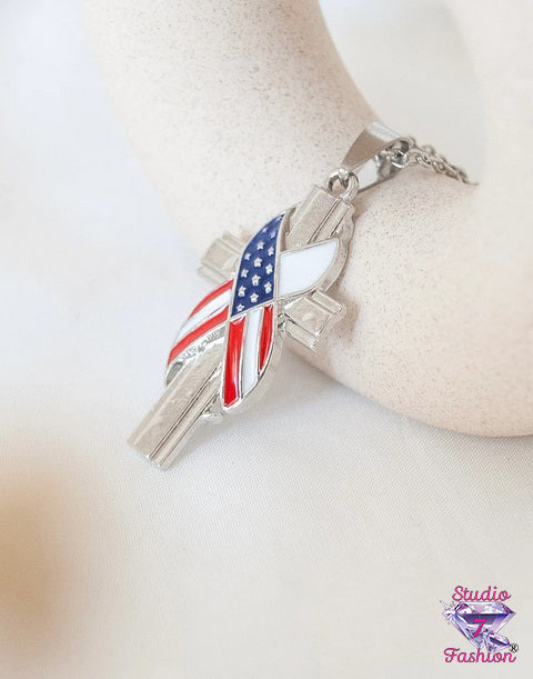 We Will Not Forget Fallen Patriots Cross Necklace ^*